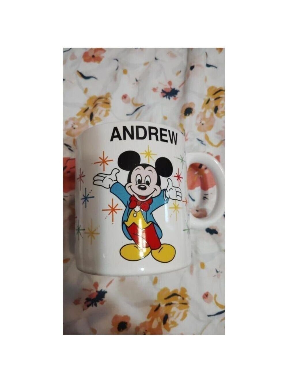 Disney World Coffee Cup Andrew Mickey Mouse Vintage 1988